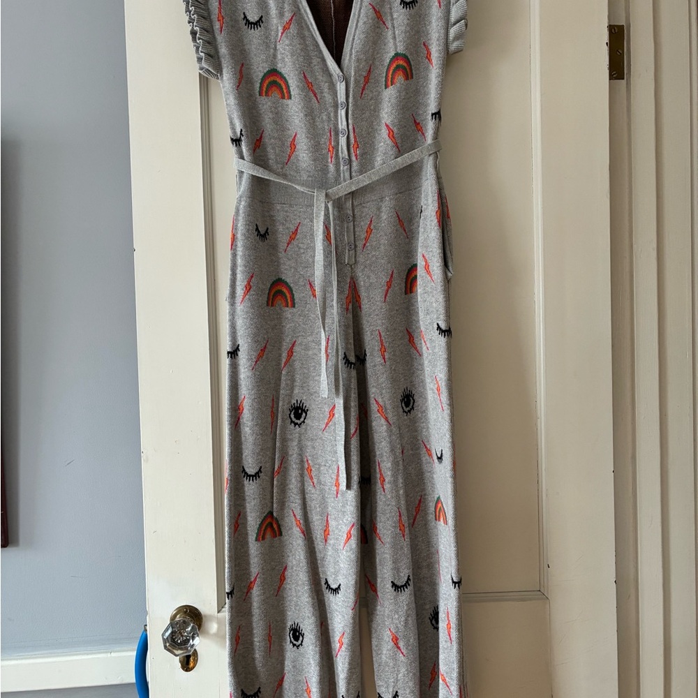 Gray Patterned Women's Jumpsuit